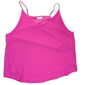 Evera B V-Neck Lined Chiffon Tank Cami - Adjustable Spaghetti Straps